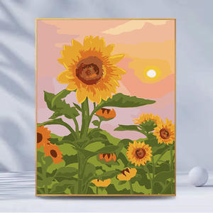 Venta al por mayor <span class=keywords><strong>precio</strong></span> barato marco de madera hermosas flores imagen DIY <span class=keywords><strong>pintura</strong></span> por números para adultos - Product Image 1