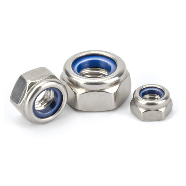 M3 M4 M5 M6 M8 M10 M12 M14 M16 M18 M20 DIN985 A2 Stainless Steel 304 Anti-loose Nyloc Nuts Nylon Locking Nuts