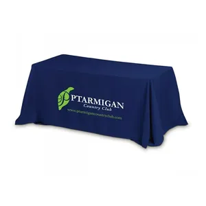 Premium Custom Design 6ft Table Cloths Rectangle Fitted Table Cover 8ft Stretchable Tablecloth Polyester Table Cover