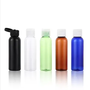 Bouteille plastique pour shampooing, 50 pièces de 60ml, emballage de voyage vide, Portable, couvercle à rabat, soins personnels, émulsion, savon pour les mains, vente en gros