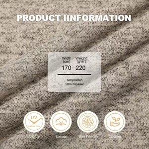 Tissus unis ChaoPai 220 GSM, jersey simple <span class=keywords><strong>100</strong></span> % polyester cardé tricoté, largeur 170 cm, pour vêtements - Product Image 1