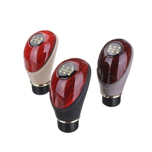 Pomello del Cambio Universale RTS 10mm in Legno e PU per Auto e Camion, Leva a 5 Velocità Manuale - Product Image 1