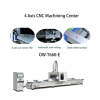 Centre d'usinage CNC 4 axes OUWO 7000 mm pour le perçage, le fraisage et le chanfreinage de profilés en aluminium robustes pour l'industrie des fenêtres et des portes