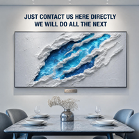 Weiße Zerrissene Blaue Galaxie-Nebel 3D-Geschnitzte Textur Wandkunst Silberrahmen Moderne Hotel-Flur Akzentwand Kundenspezifische Großproduktion OEM