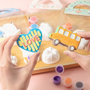 <b>Plaster</b> Painting Kit For Kids With Paint <b>Brush</b> And Colors Diy Craft Set For Girls Age 3 6 Years - Product Image 4