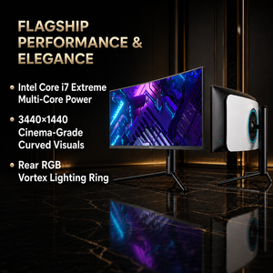 Cafetería Esports con PC Curvo Ultra Ancho de <span class=keywords><strong>34</strong></span> Pulgadas, 3440x1440, 165Hz, Intel <span class=keywords><strong>Core</strong></span> <span class=keywords><strong>I5</strong></span>, DDR4, SSD, Windows 11, Bluetooth, WiFi para Sala de Juegos - Product Image 1