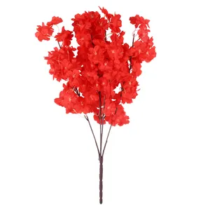 Décoration de mariage en gros fleurs artificielles en soie cinq fourchettes plus petite fleur de cerisier pour la décoration de la salle