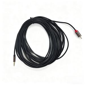 Câble <span class=keywords><strong>adaptateur</strong></span> audio 3,5 mm Aux vers RCA simple pour haut-parleur stéréo ou caisson de basses avec fiches plaquées or, 3 m, noir - Product Image 4