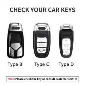 Étui de protection pour clé de voiture Leatr pour <span class=keywords><strong>Audi</strong></span> A1 A3 8V A4 B8 B9 A5 A6 8S 8W A7 A8 Q3 Q5 Q7 4M S4 S5 S6 S7 S8 R8 TT TTS <span class=keywords><strong>RS</strong></span> <span class=keywords><strong>Porte</strong></span>-clés - Product Image 2