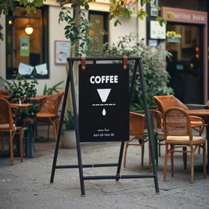 Panneau d'affichage pliable en acier autoportant Vitrine en métal Panneau publicitaire sur le trottoir - Product Image 3