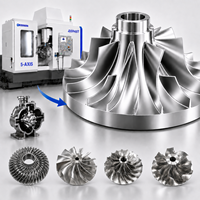 Roue de compresseur turbo à vortex ouvert de haute précision usinée CNC, rotor de souffleur centrifuge en aluminium personnalisé ISO9001