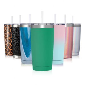 20 oz Portable Car Cup - Vacuum Stainless Steel <b>Insulated</b> Drinking Straw <b>Mug</b> - Product Image 2