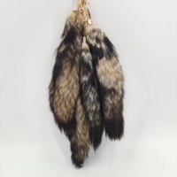 Véritable fourrure de renard bleu naturel tanné 25-28cm Porte-clés Island Coffee Fox Fur Tail Ring