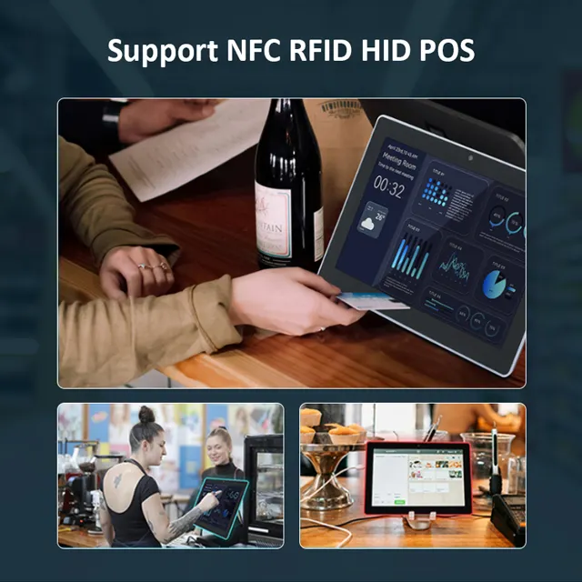 Treo tường Linux RFID Android Tablet RJ45 RK3288 rk3566 2 + 32 gam Wifi 2.4 gam/5 gam HDMI xung quanh LED IPS cảm ứng màn hình Màn hình