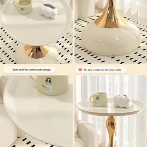 Comodino in Metallo, <span class=keywords><strong>Tavolino</strong></span> da Divano per Camera dei Bambini - Design Minimalista Moderno Personalizzabile, Nessun Montaggio Richiesto - Product Image 4