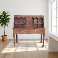 Table de maquillage moderne en bois massif de Sheesham sans miroir, 2 tiroirs et étagère, fabriquée à la main pour salon et hôtel