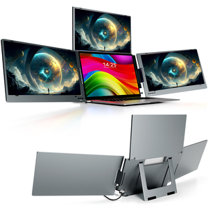 Triple Screen Setup - Plug &amp; Play 3x14" 1080P Monitors for Mac/Windows/Linux - Product Image 1