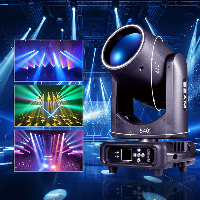 AMG Mini 295W Sharpy Beam Moving Head Light White LED DMX512 Control Stage DJ Concert CRI 95 20000 Lumens IP20 50000h
