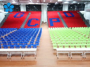 Tribuna Mobile Retrattile con Sedute <span class=keywords><strong>Telescopiche</strong></span> e Sedie Pieghevoli, Costruzione in Acciaio e Tessuto Ignifugo per Palestre al Coperto - Product Image 6