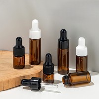 Flacons compte-gouttes portables en verre ambré de 2 ml à 10 ml pour échantillons, personnalisables avec logo, pour marques d'huiles essentielles