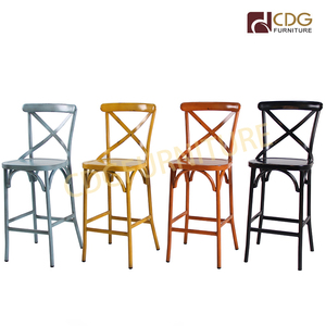 Sang trọng đa chức năng Kim loại nhôm x trở lại vườn cao ghế hiện đại cổ điển phong cách ăn uống thanh phân ghế bãi biển thanh ngoài trời - Product Image 5