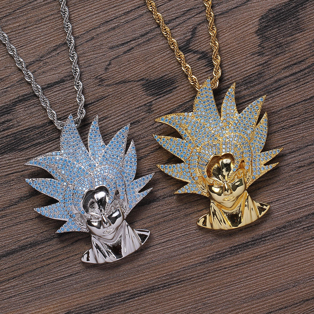 ヒップホップジュエリーペンダント銅マイクロインサートジルコンアニメ