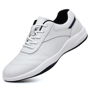 Zapatillas Deportivas Casuales de Cuero para Hombre, Color Blanco, Suela Suave, con Cordones Delanteros, Color Sólido, Origen Wenzhou - Product Image 5