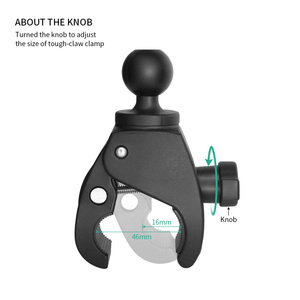 Soporte de Riel para Motocicleta y Bicicleta con Clip de Montaje de Bola de 360 Grados para Gopro Hero 12 11 10 9 8 para Teléfono y Cámara de Acción - Product Image 2