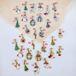 Giáng sinh chủ đề 316L thép không gỉ mạ vàng Santa Claus cây chuông Mũ Snowman phim hoạt hình Mặt dây chuyền cho vòng cổ vòng đeo tay làm - Product Image 4