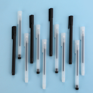Stylos neutres noirs givrés transparents bon marché Fournitures de bureau Stylo de signature en plastique Impression personnalisée en gros - Product Image 2
