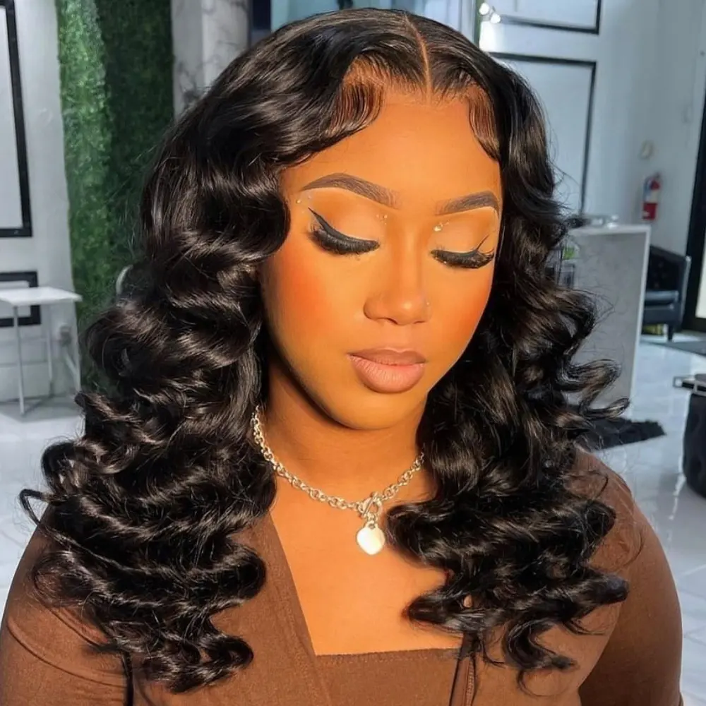 180% Density Peruvian Deep Wave Human Hair 13x4 HD Transparent Swiss Lace Front Wigs for Black Women Full Lace Human Hair Wigs