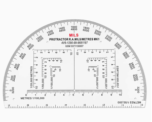 DF MP-1 6 Inch Semi Circle <b>Map</b> Protractor Wholesale MILS Professional Rigid Plastic <b>Map</b> Reading Protractor - Product Image 1