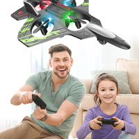 Avion RC en gros pour enfants et adultes débutants – Avion de jouet télécommandé LED avec fonction de vol stationnaire automatique – Jouet avion de chasse