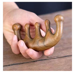 Custom Wooden Scalp Massage Comb Head Face Scalp Sandalwood Gua Sha Comb Massager <b>Hair</b> <b>Brush</b> for Stress Relief - Product Image 6