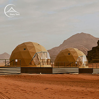 Dôme géodésique de luxe en PVC de 8 m résistant aux UV et à la moisissure, tente de glamping avec salle de bain pour 2 personnes