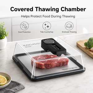Caja inteligente con tapa para descongelar alimentos, mantiene los alimentos congelados limpios mientras se descongelan, temporizador LED inalámbrico, descongelador de <span class=keywords><strong>carne</strong></span> para cocina - Product Image 1
