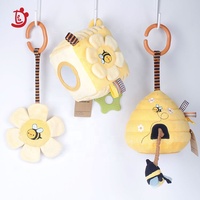 Fabricants vente en gros jouets en peluche personnalisés à hochet sensoriel 6 boules carrées pour bébés avec soulagement de la dentition jouets à hochet pour bébés