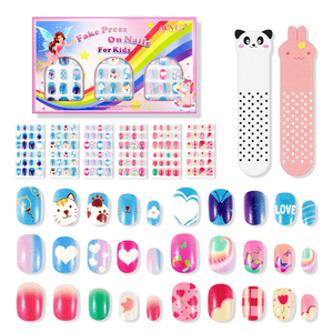Aliver 144Pcs 6 Pack Presse sur les Ongles pour Enfants Enfants Acrylique Faux Ongles Arc-En-Bonbons Collection Éléments Ongles - Product Image 3