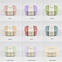 Soncan Micro-ondes Lave-vaisselle Passe au congélateur 3 compartiments Conteneurs de stockage des aliments en silicone Boîtes de rangement Boîte à lunch Bento en silicone