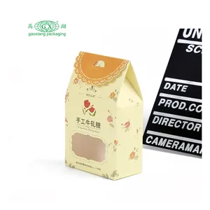 Gable Shape Candy/Nuts/Chocolate/Biscuit Packaging Paper Box with Window