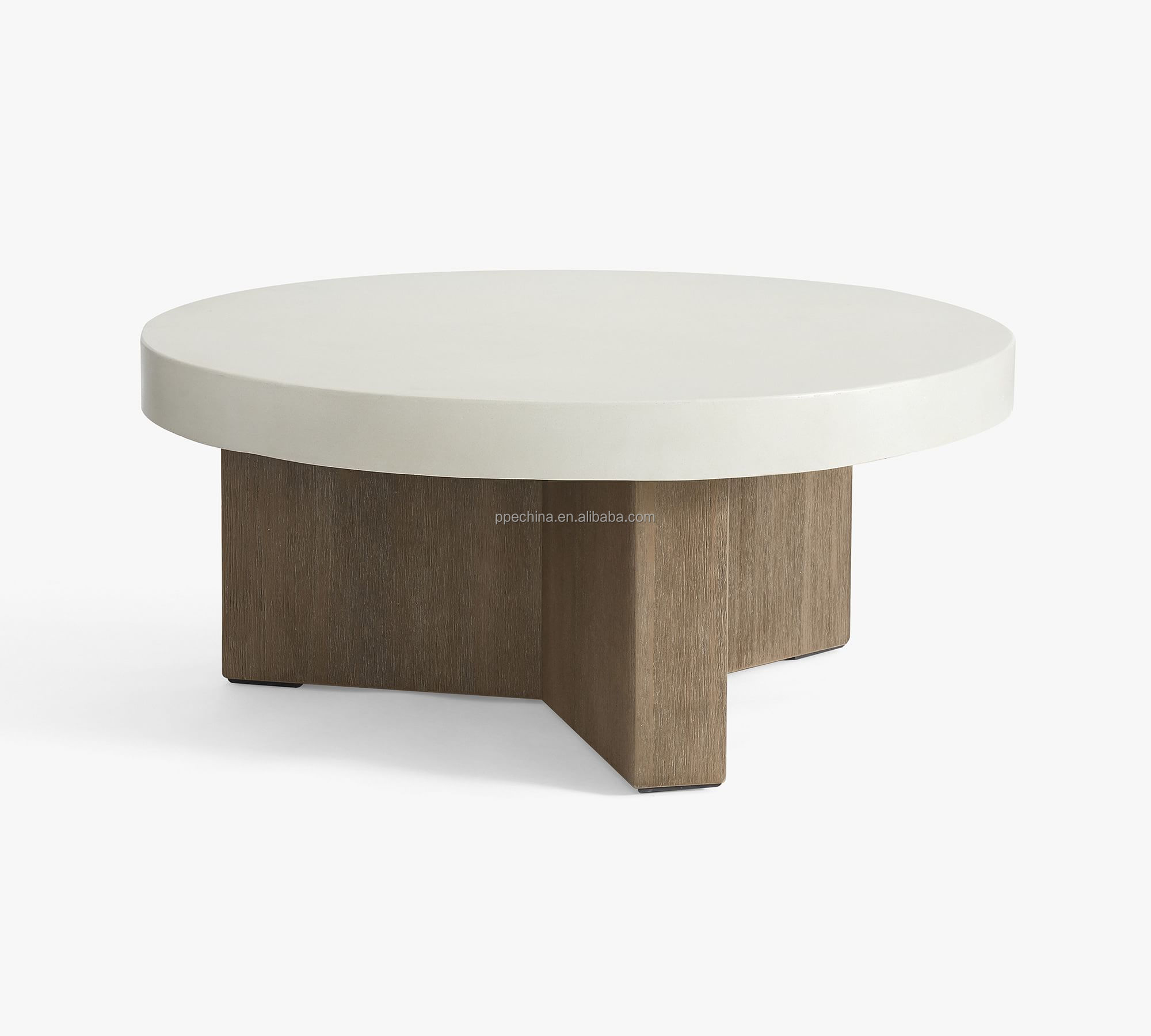 New arrival mix material garden furniture outdoor teak furniture cement table top round dining table coffee table
