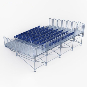 Gradas Temporales para Estadios con Toldo Amarillo y Azul, Sillas Plegables para Eventos Deportivos al Aire Libre, Estructura de Acero Resistente - Product Image 3
