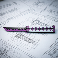 Couteau multifonction « The Blade That Kills Ghosts » - Épée de samouraï d'anime - Couteau papillon pliable portable - Outils d'entraînement pour la chasse et les activités de plein air
