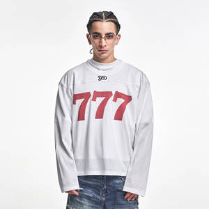 Magliette per gli uomini ritagliate Boxy stampate a sublimazione <span class=keywords><strong>T</strong></span>-<span class=keywords><strong>Shirt</strong></span> personalizzata Rugby calcio 250 300 Gsm maglia oversize a maniche lunghe - Product Image 3