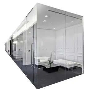 Высококачественная портативная стеклянная передвижная перегородка для офиса, алюминиевая перегородка для офиса
