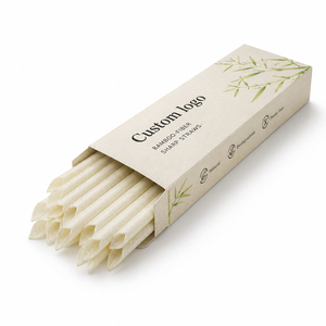 Custom Printed Retail Box Packaging Bulk Wholesale <b>Bamboo</b> Fiber Sharp Bevel Cut <b>Straws</b> Biodegradable Straight Plant <b>Straw</b> - Product Image 2