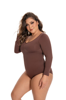 Body élasthanne à manches longues pour femme, combinaison en maille une pièce respirante pour tenue, vente en gros