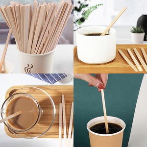 맞춤형 크기 일회용 음료 교반기 나무 커피 교반기 비 플라스틱 친환경 교반 스틱 - Product Image 5