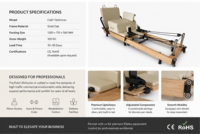 Reformer de Pilates professionnel pliable et portable avec lit de base en chêne pour usage domestique ou en studio