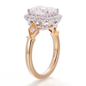 Bague en diamant de laboratoire taille coussin 3 carats DEF VVS, or jaune 18 carats massif, bijoux personnalisés pour mariage, fiançailles, cadeau pour femme - Product Image 3